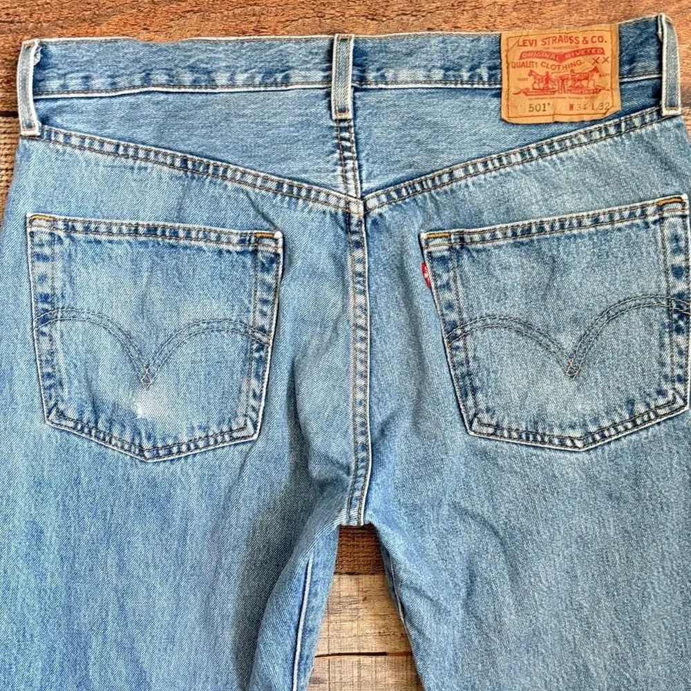Levi’s 501 Vintage 90s Jeans Men’s W34 L32 (34x30.5) Med Wash grunge western